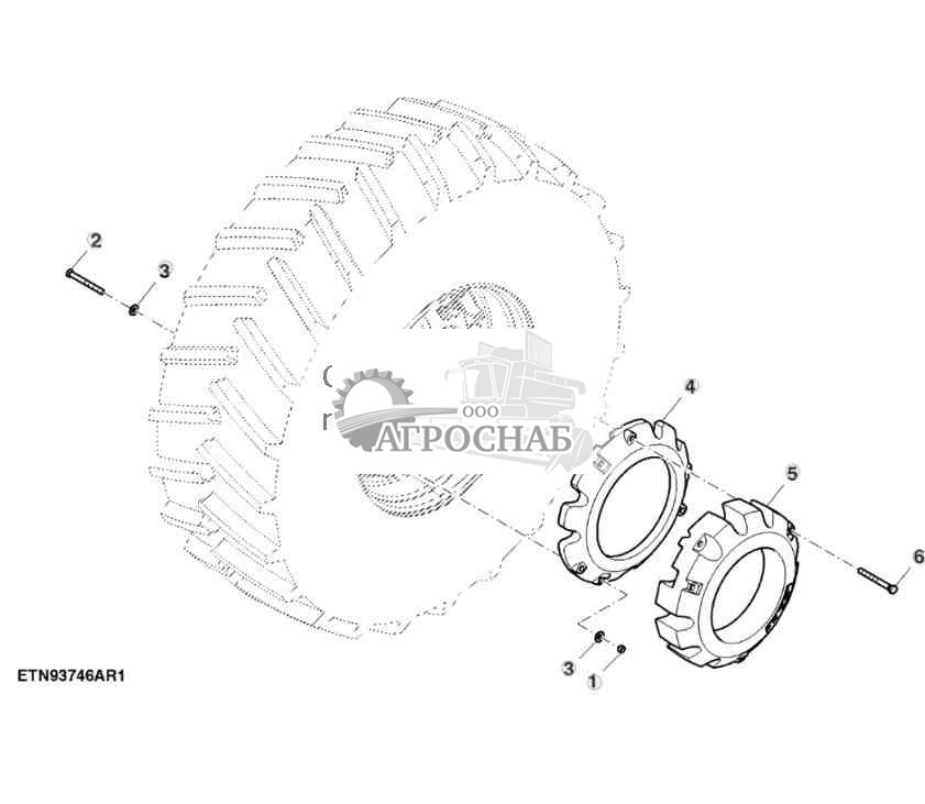 Грузы, литое заднее колесо, 72 и 205 кг, внутренние (показана правая сторона) 